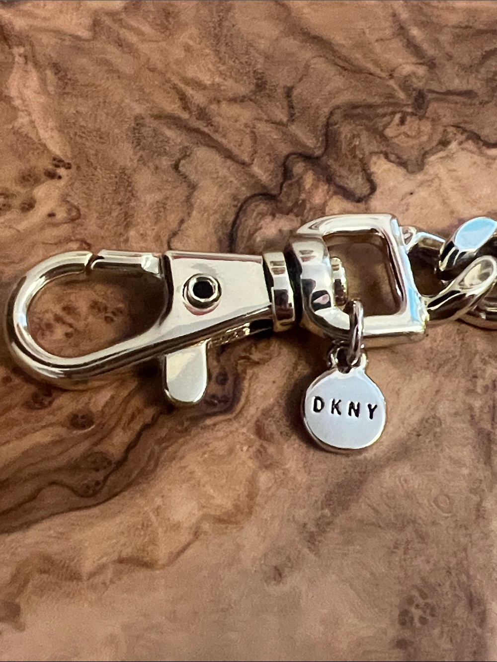 DKNY Gold-Tone Charm Bracelet with Multiple Logo Discs - Picture 4 of 5